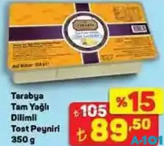 TARABYA TAM YAĞLI DİLİMLİ TOST PEYNİRİ 350 G